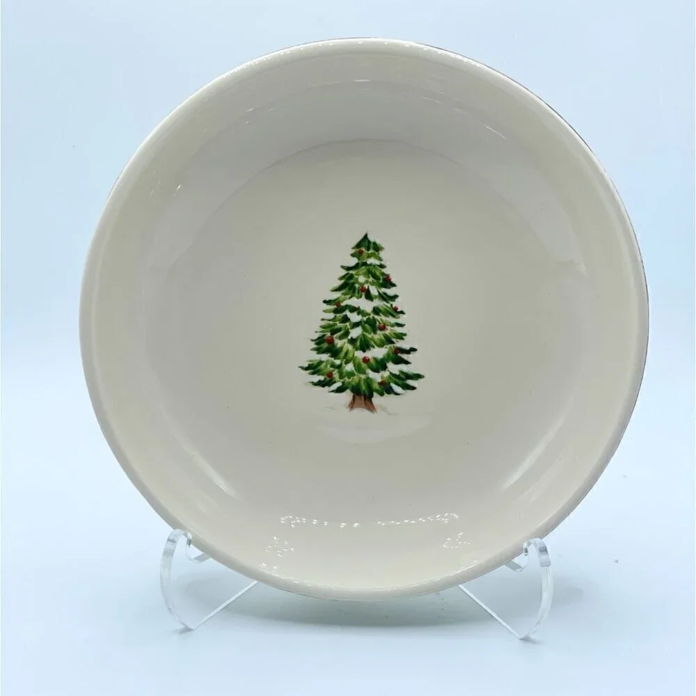 Pier 1 Winter's Wonder Holiday Christmas Ironstone Dinner Cereal Soup Bowl 8